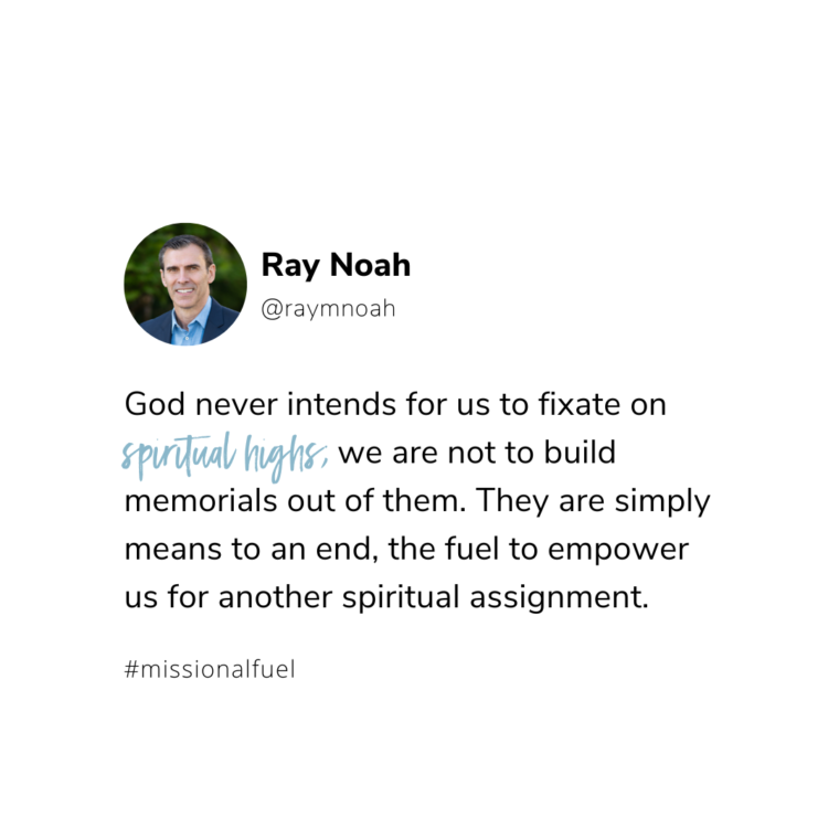 Don't get hung up on spiritual highs.